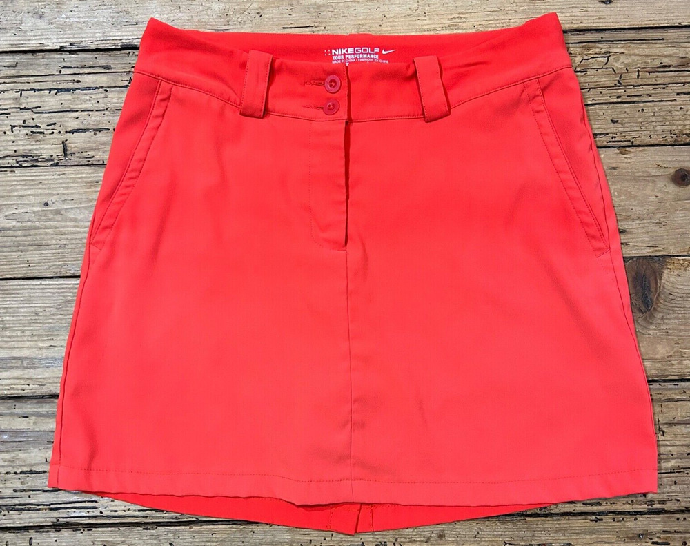 NIKEGOLF Tour Performance Womens Size 2 Orange DRI-FIT Skort NWOT